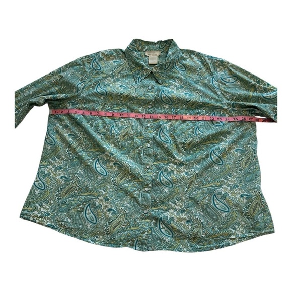 Cotton Ginny Vintage Pearl Snap Paisley Button Down Shirt - Plus Size Large - Picture 7 of 10